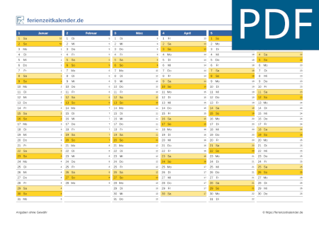 Kalender 2024, PDF, ohne Einträge, kostenlos downloaden